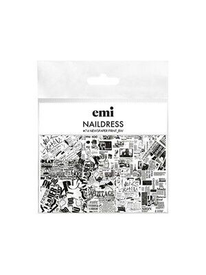 Naildress Slider Design #074 Newspaper print _bw
