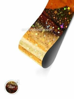 Foil holographic gold Stars, 1.5 m