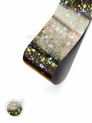 Foil holographic silver Stars, 1.5 m