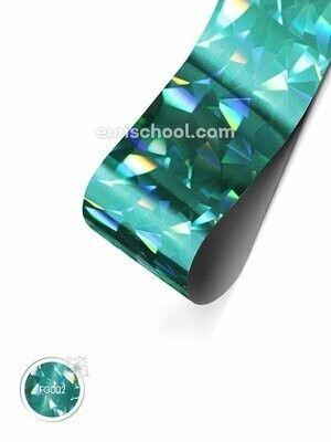 Foil holographic turquoise Crystal, 1.5 m