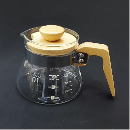 Glass Coffee Server -wood 400ml