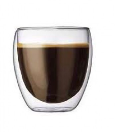Double wall glass cup 100ml