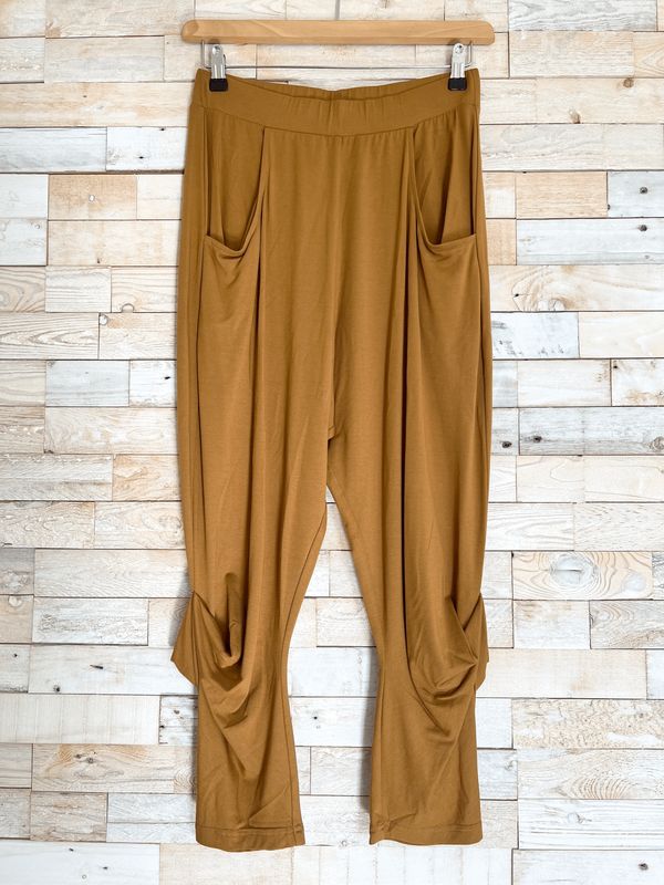Elsewhere baggy broek okerkleurig