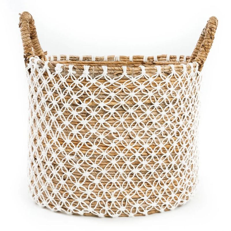 Bazar Bizar De Gekruiste Gestikte Macrame-Mand - L
