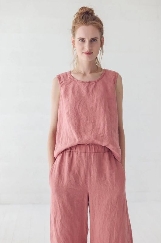 Epic Linen linnen minimalistische mouwloze blouse
