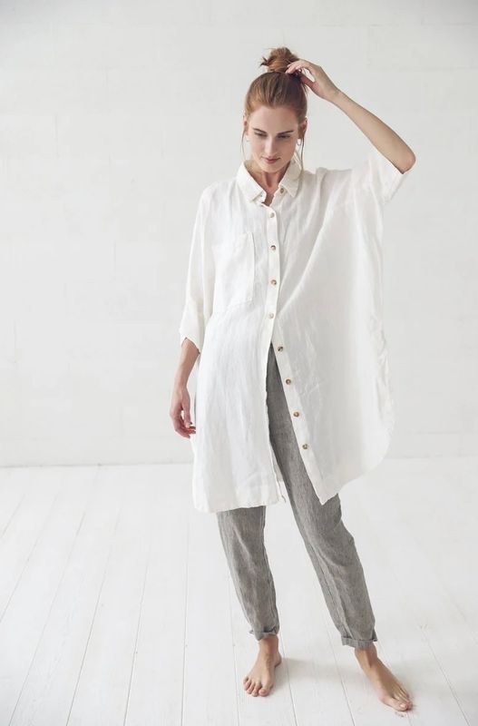 Epic Linen losse zomerlinnen overhemd One Size