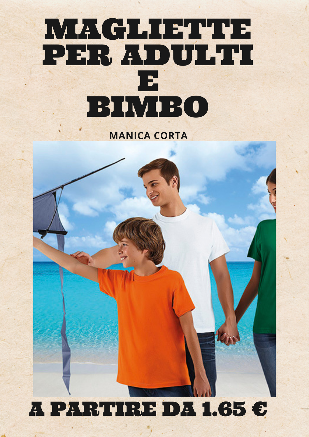 Maglietta unisex in cotone adulto e bimbo