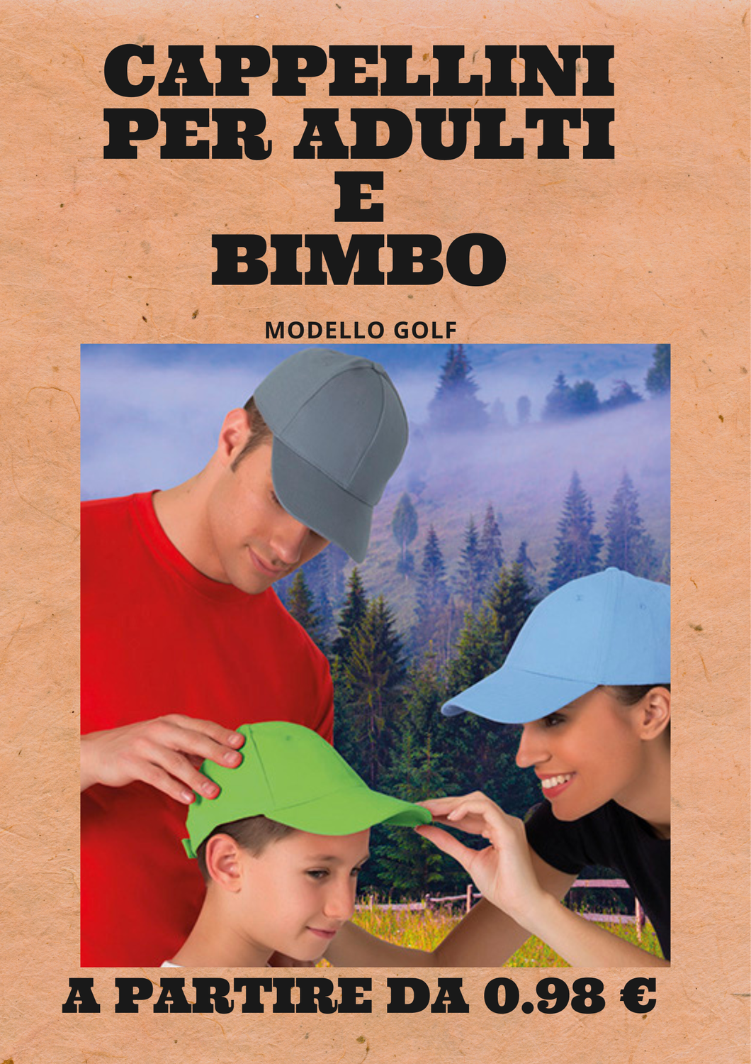 Cappellino golf adulto e bimbo