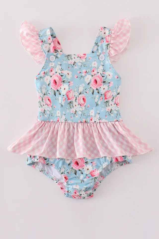 Petal perfection print girl swimsuit