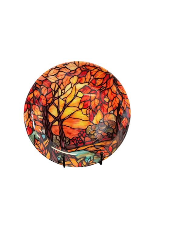 Stained Glass-Style Forest Plate