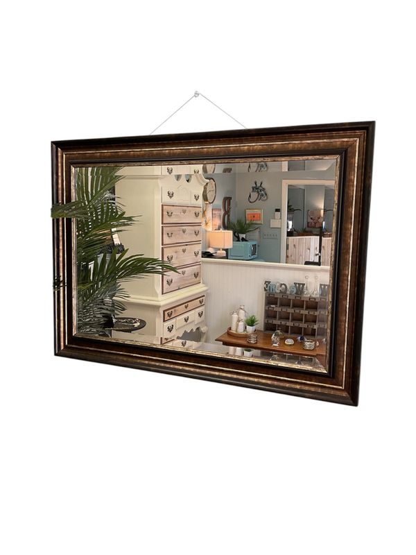 Black Gold Hanging Mirror
