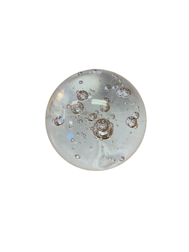 Clear Glass Bubbles Unmarked Paperweight