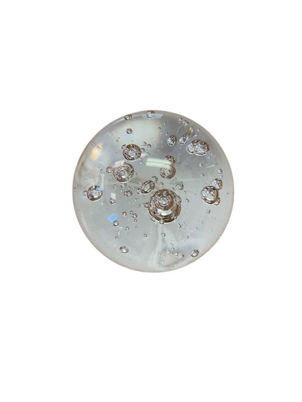 Clear Glass Bubbles Unmarked Paperweight