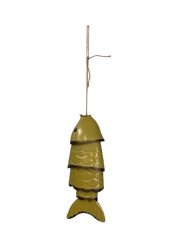 Metal Green Hanging Fish Décor