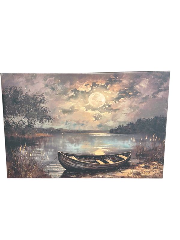 Moon Over the Boat Canvas
