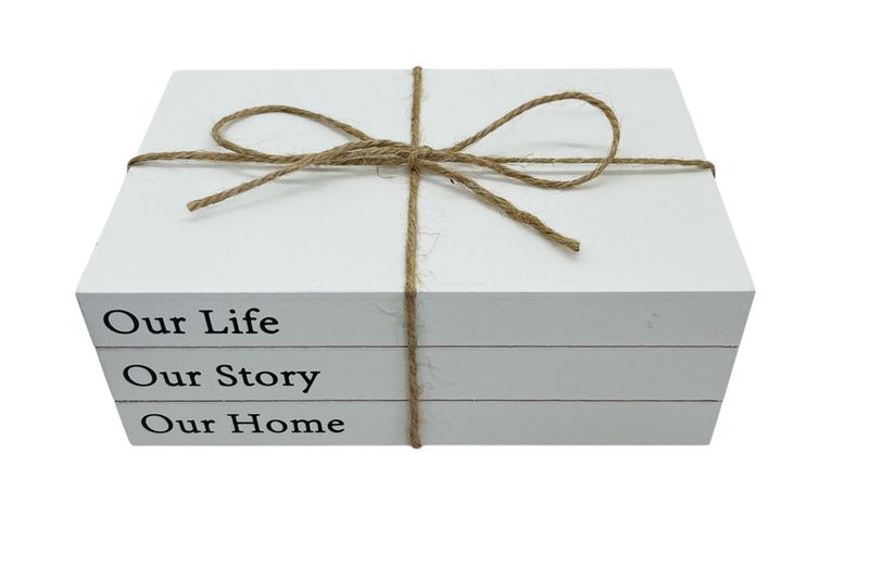 Wooden Faux Book Set