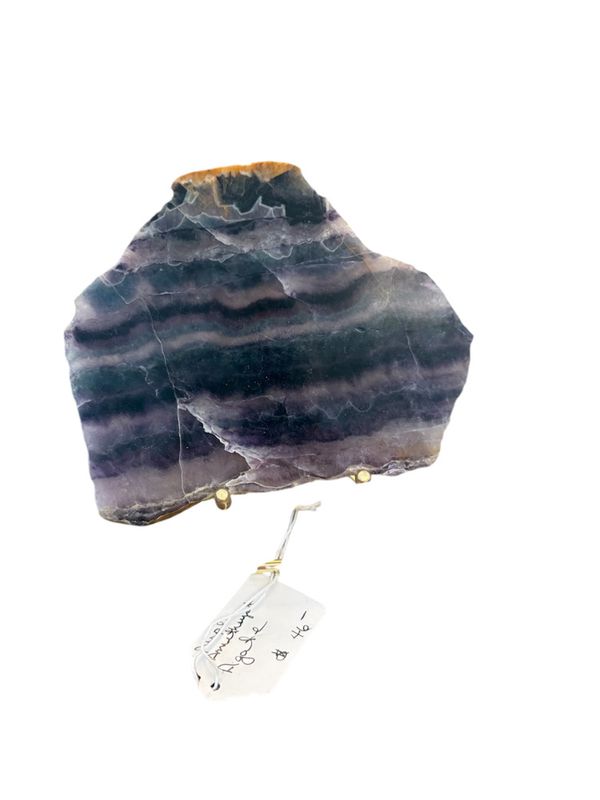 Purple Amethyst Agate Stone in Brass Stand
