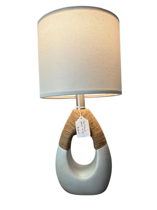 Twine Wrapped Beige Lamps (2)