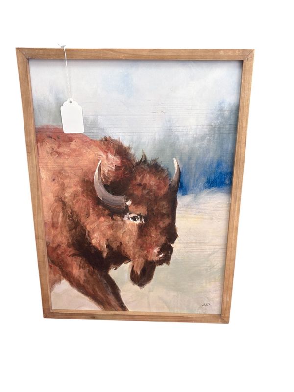 Walking Bison Framed Artwork