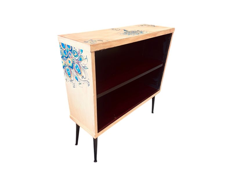 Peacock-Inspired Vintage Bookcase