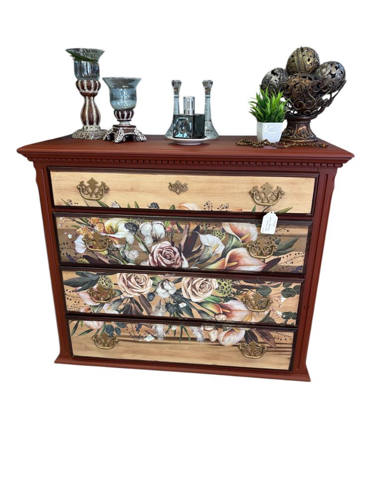 Rust & Floral Dresser
