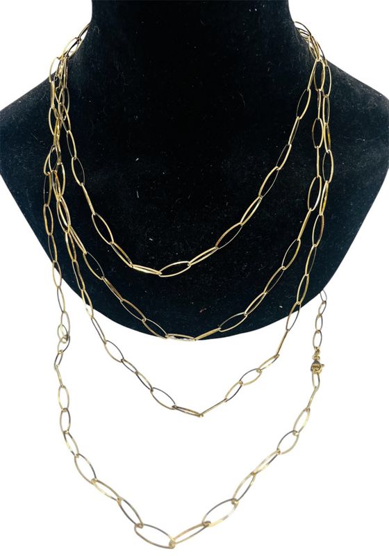 Gold Over Sterling Silver Paperclip Necklace