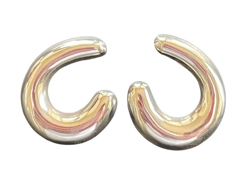 Sterling Silver Curved Earrings