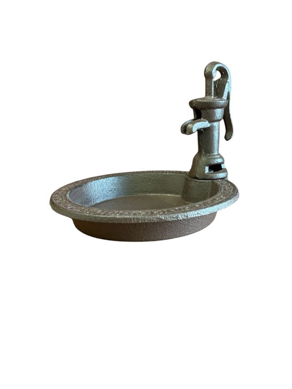 Iron Water Pump Bird Bath & Feeder