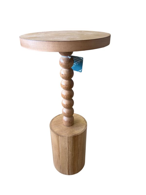 Modern Pine Small Round Accent Table