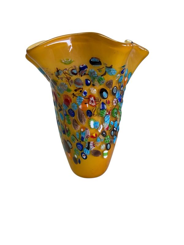 Yellow Murano Style Vase
