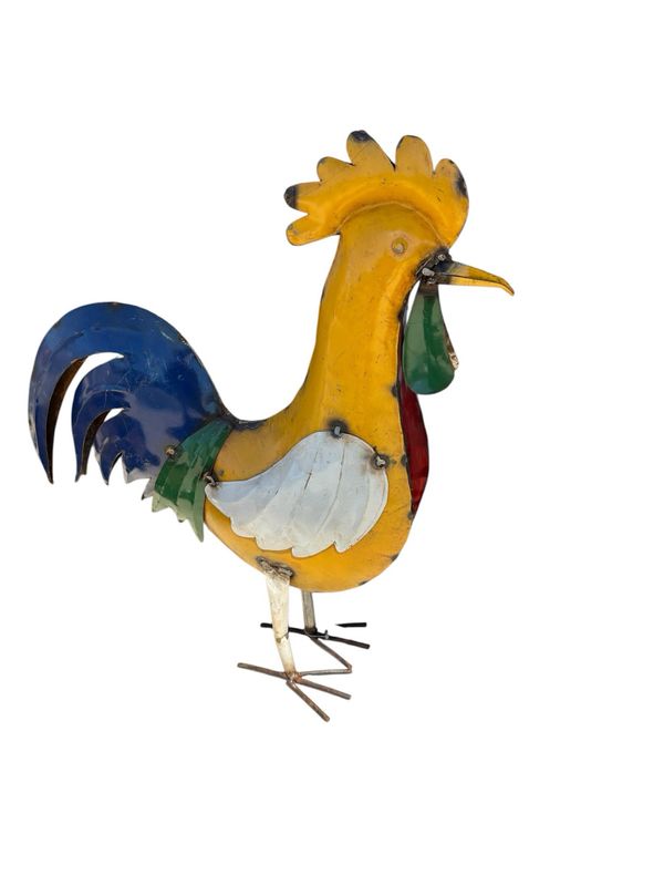 Iron Rooster Mixed Metals Yard Art