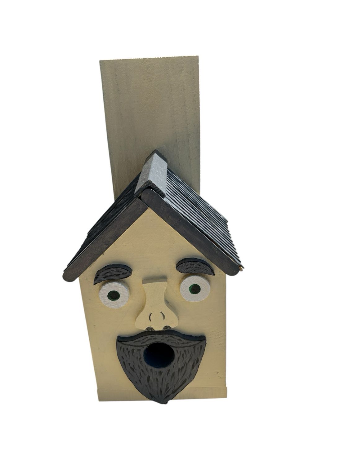 Mans Face Wooden Birdhouse