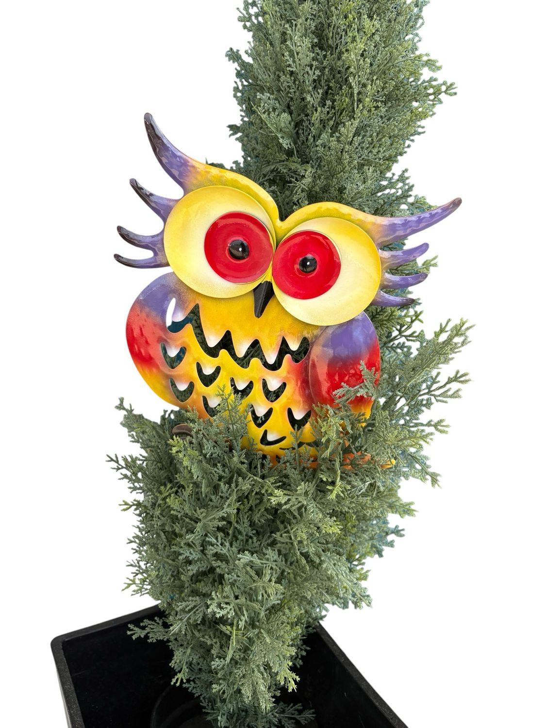 Owl Yellow Purple Larger Yard Art