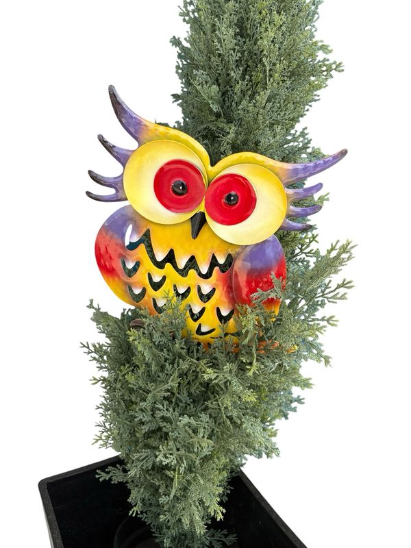 Owl Yellow Purple Larger Yard Art