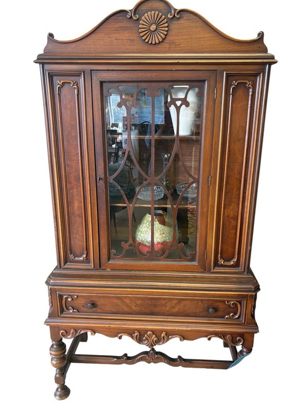 Natural Vintage China Cabinet