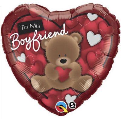 18" To My Boyfriend Bear Balloon