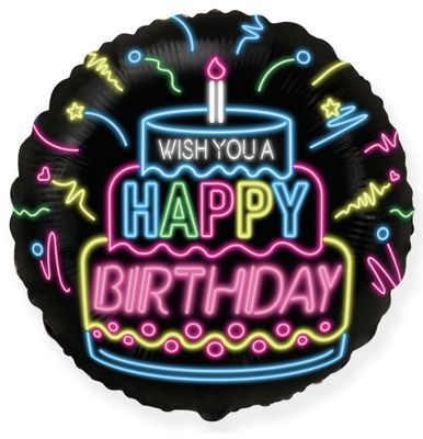 18&quot; Happy Birthday Neon Balloon