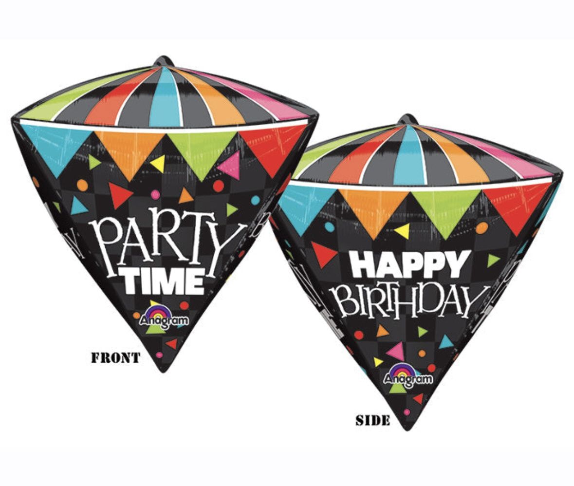 17&quot;x 15&quot; Diamond Happy Birthday Balloon
