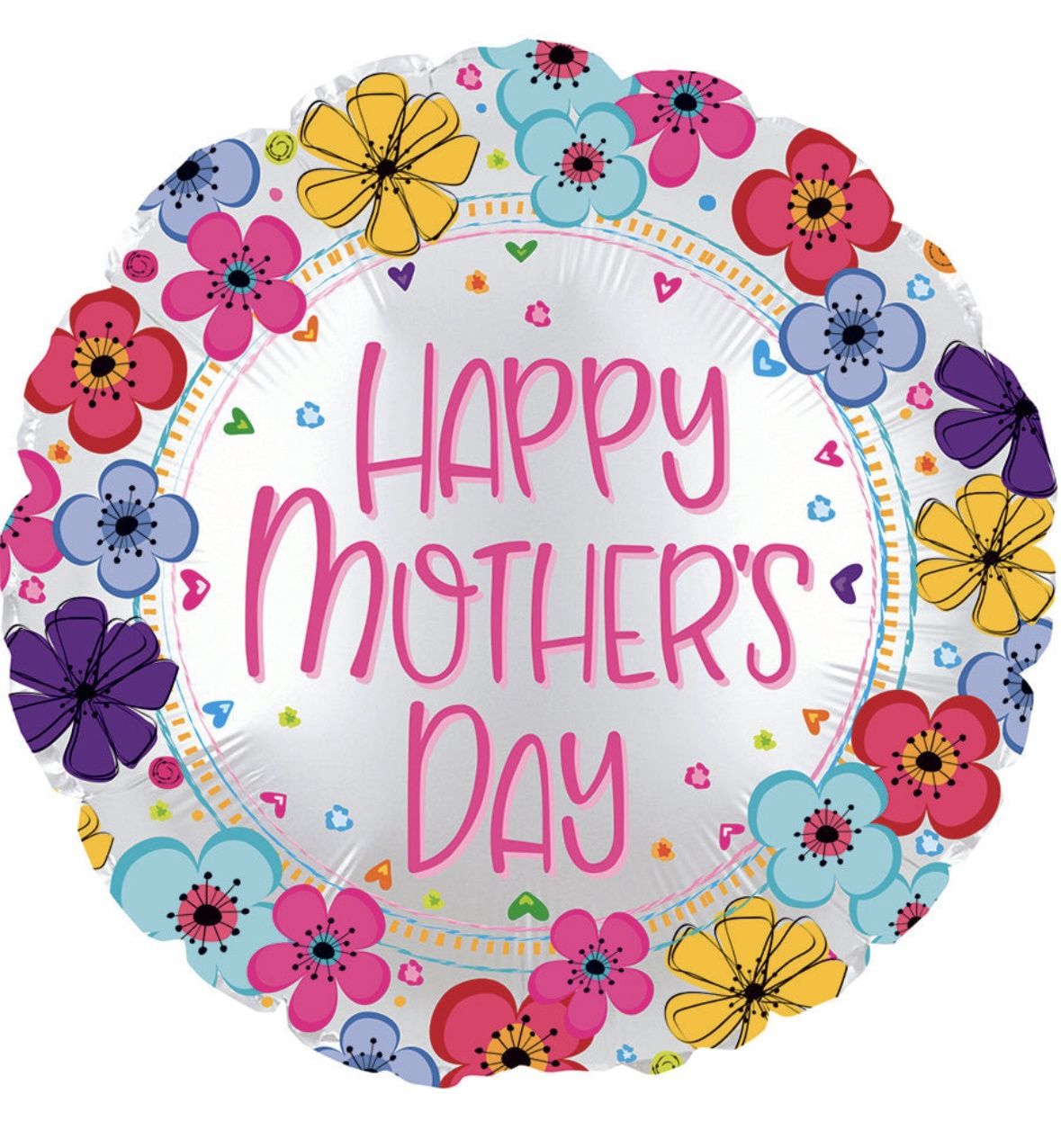 17" Happy Mother Day Floral Border Balloon
