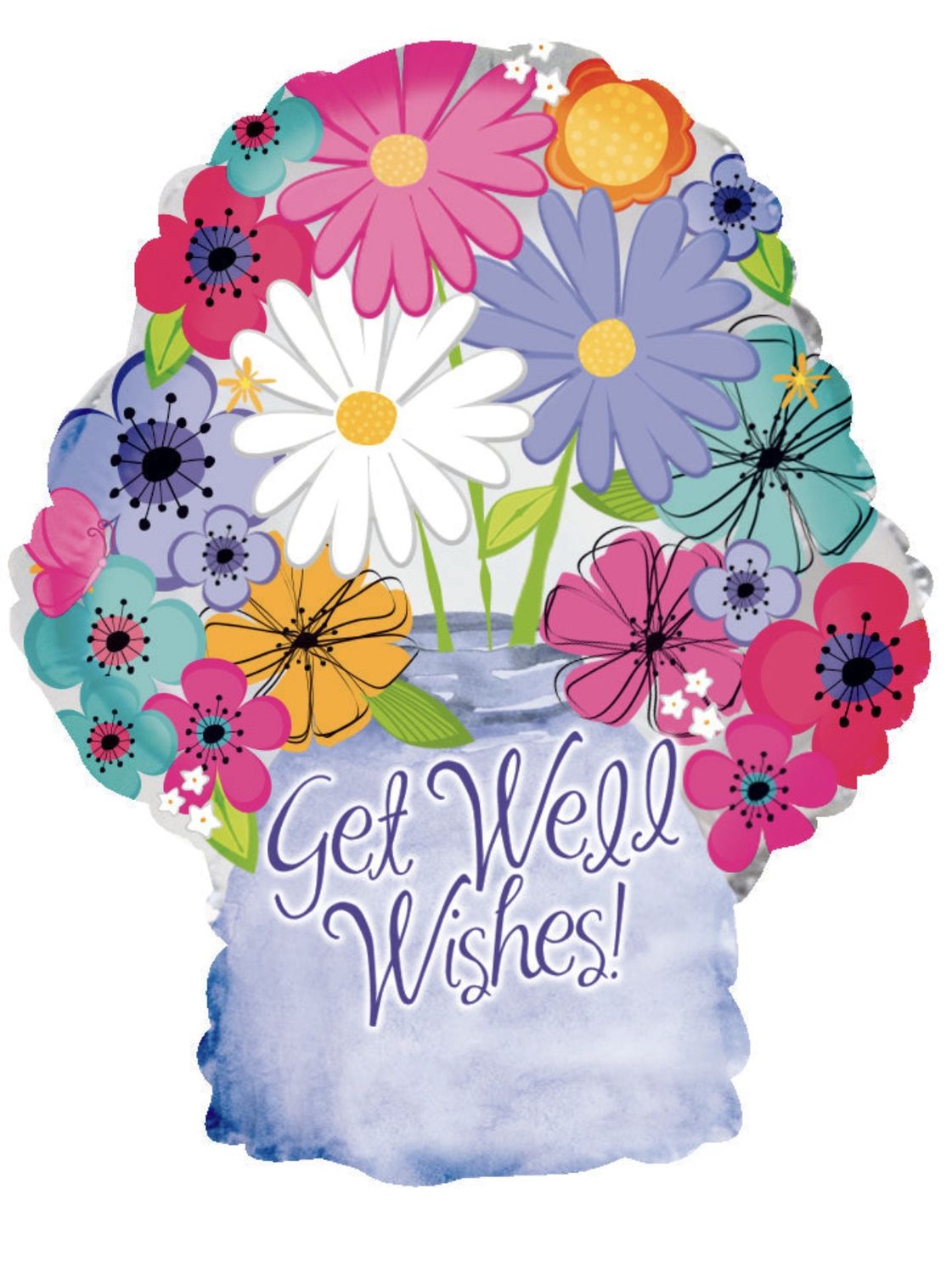 18&quot; Floral Get Well Jar Balloon
