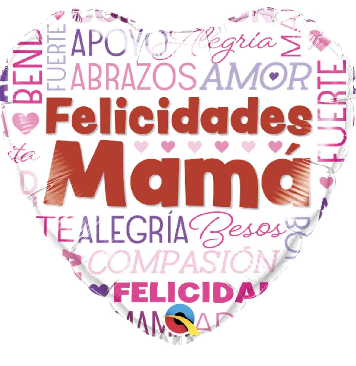 18" Heart Felicidades Mama World Balloon ( Spanish)