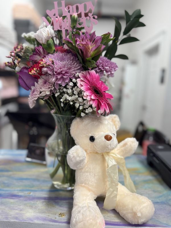 Vased Teddy Bear Bundle