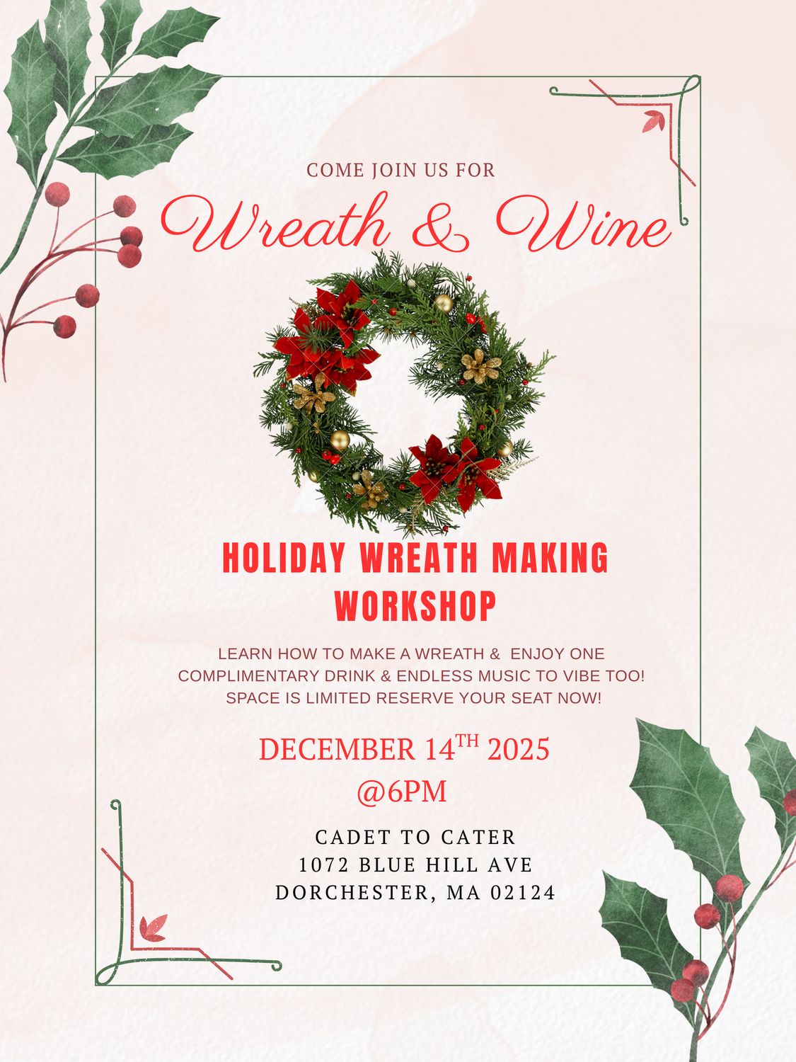 Wreath &amp; Wine Workshop