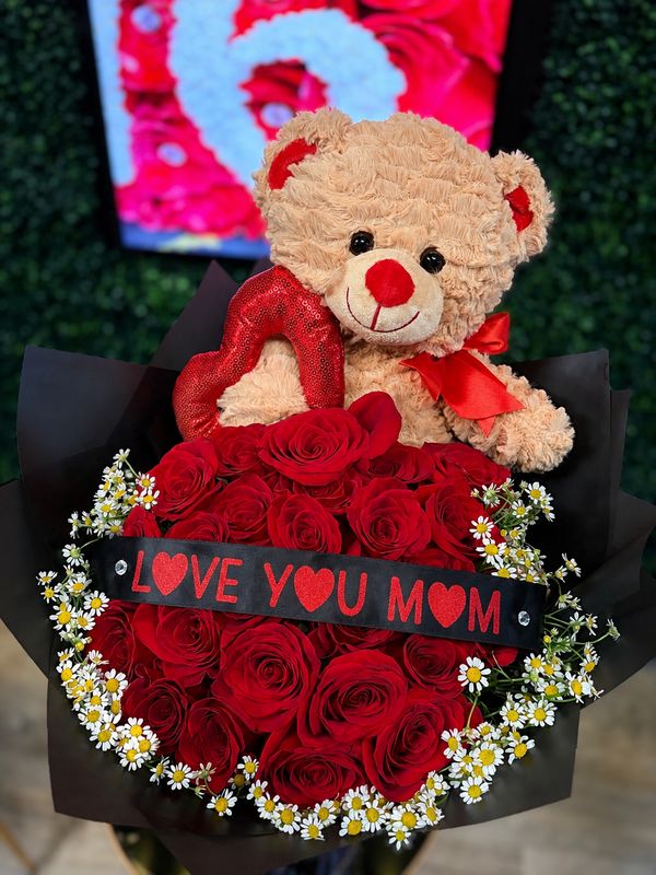 Love You Mom Bear Bouquet