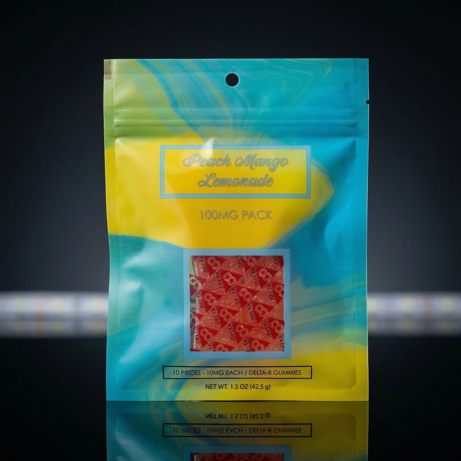 Delta 8 THC - Gummies - Peach Mango Lemonade 100mg