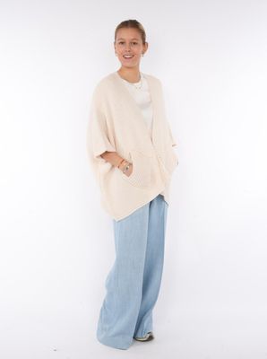 PONCHO GIGI PANNA BLACK ROSE 3557