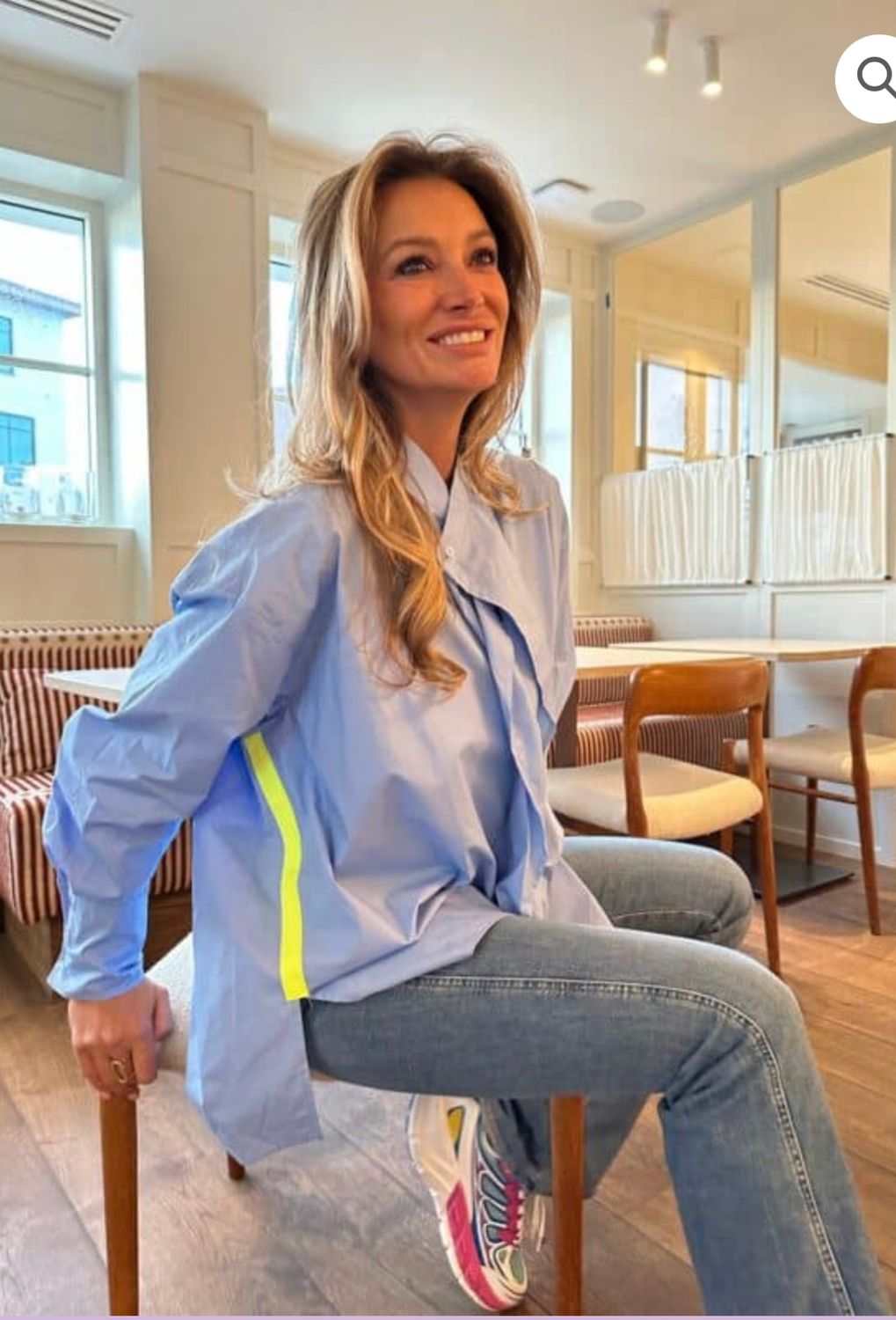 Hemd neon strip blauw