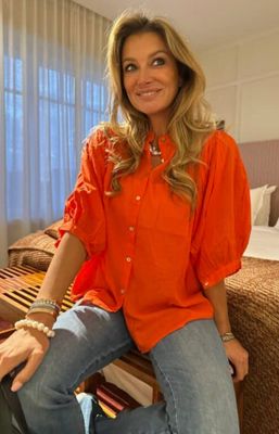 COTTON HEMD DEEP ORANGE