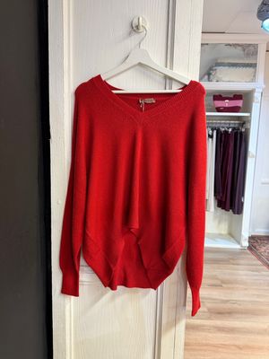 Trui rood v-hals BLACK Rose