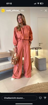 COTTON wide pants mei- li roestkleur